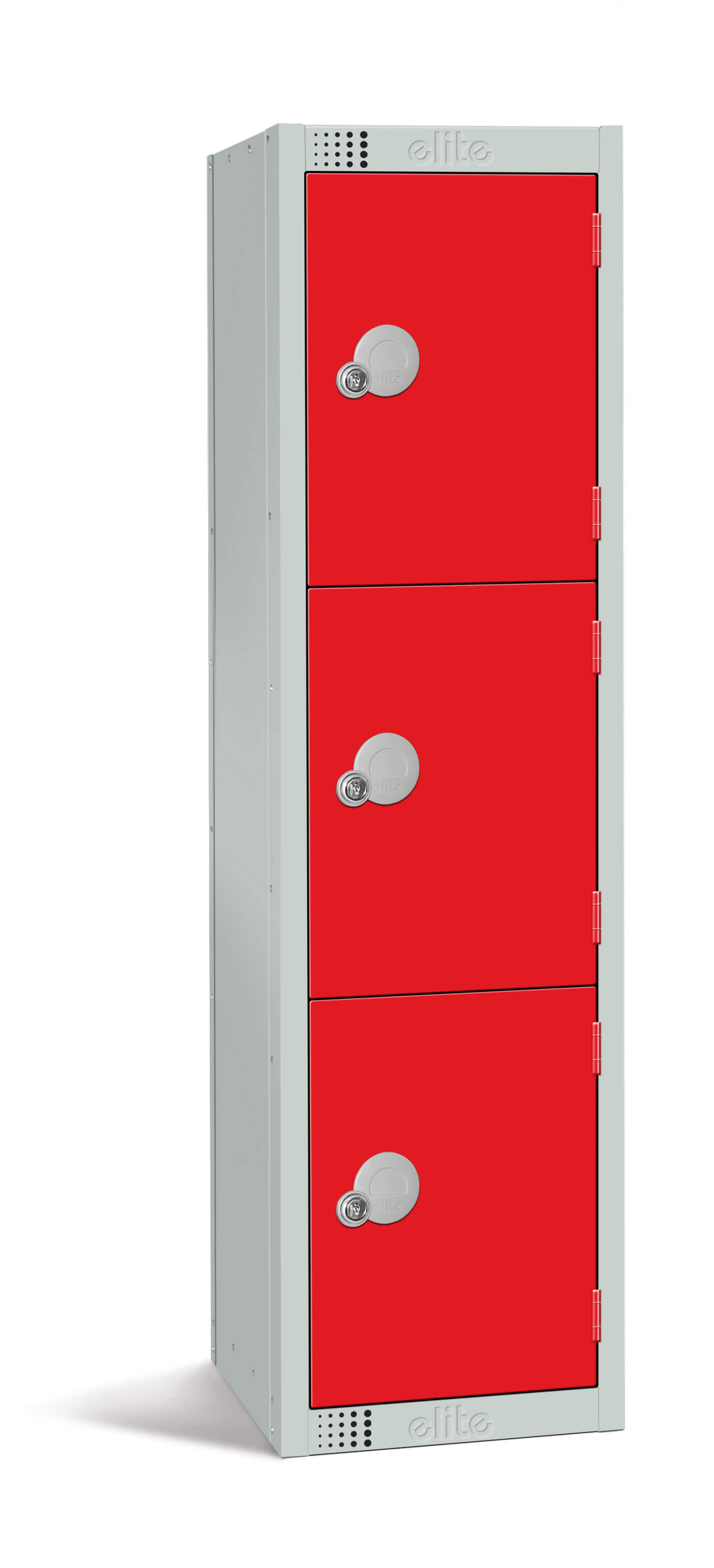 Elite Three Door Educational Locker - Red - 300mm Depth