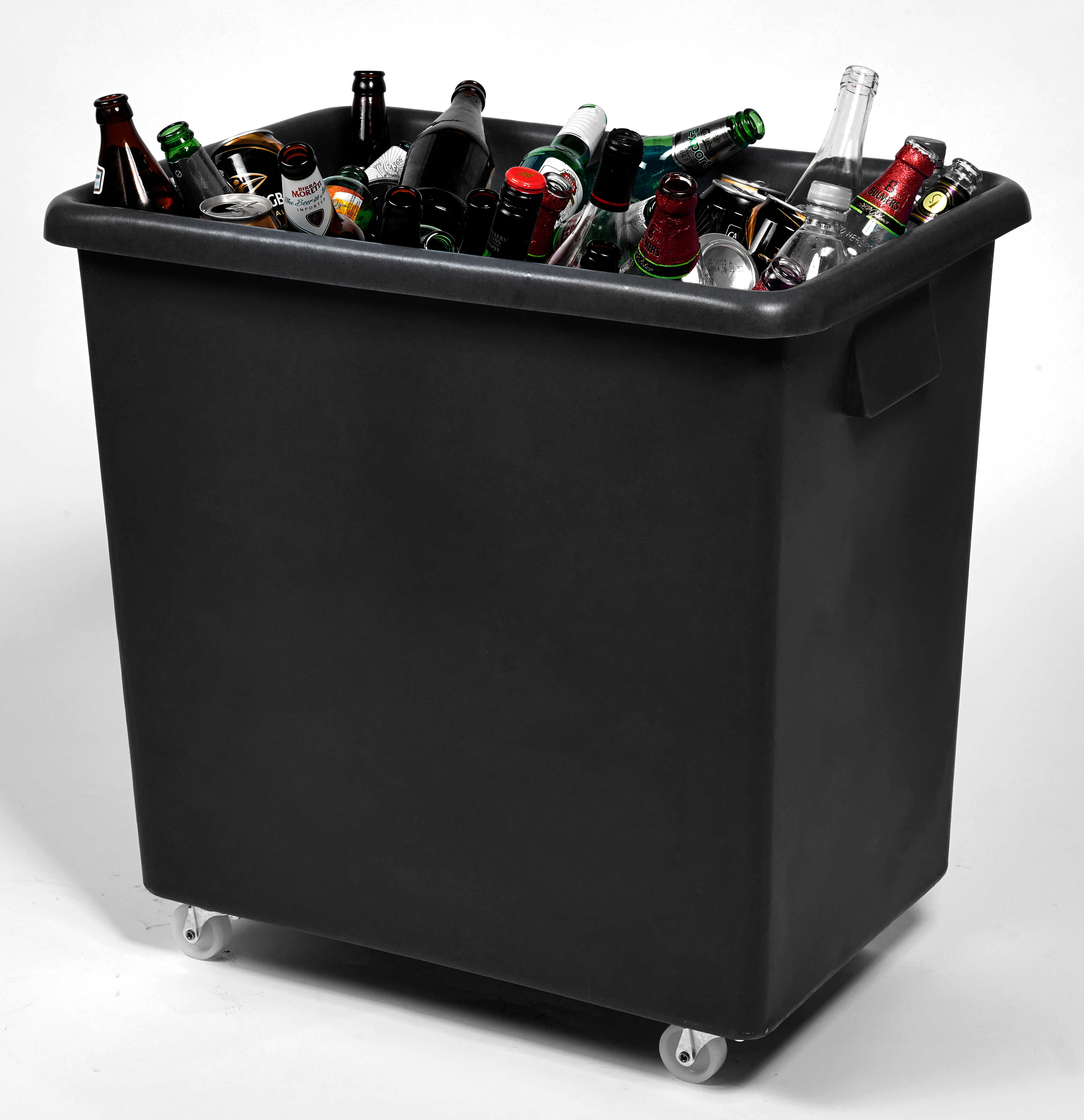 135L Recycled Bottle Skip - Black 650mm x 450mm x 650mm (L x W x H)