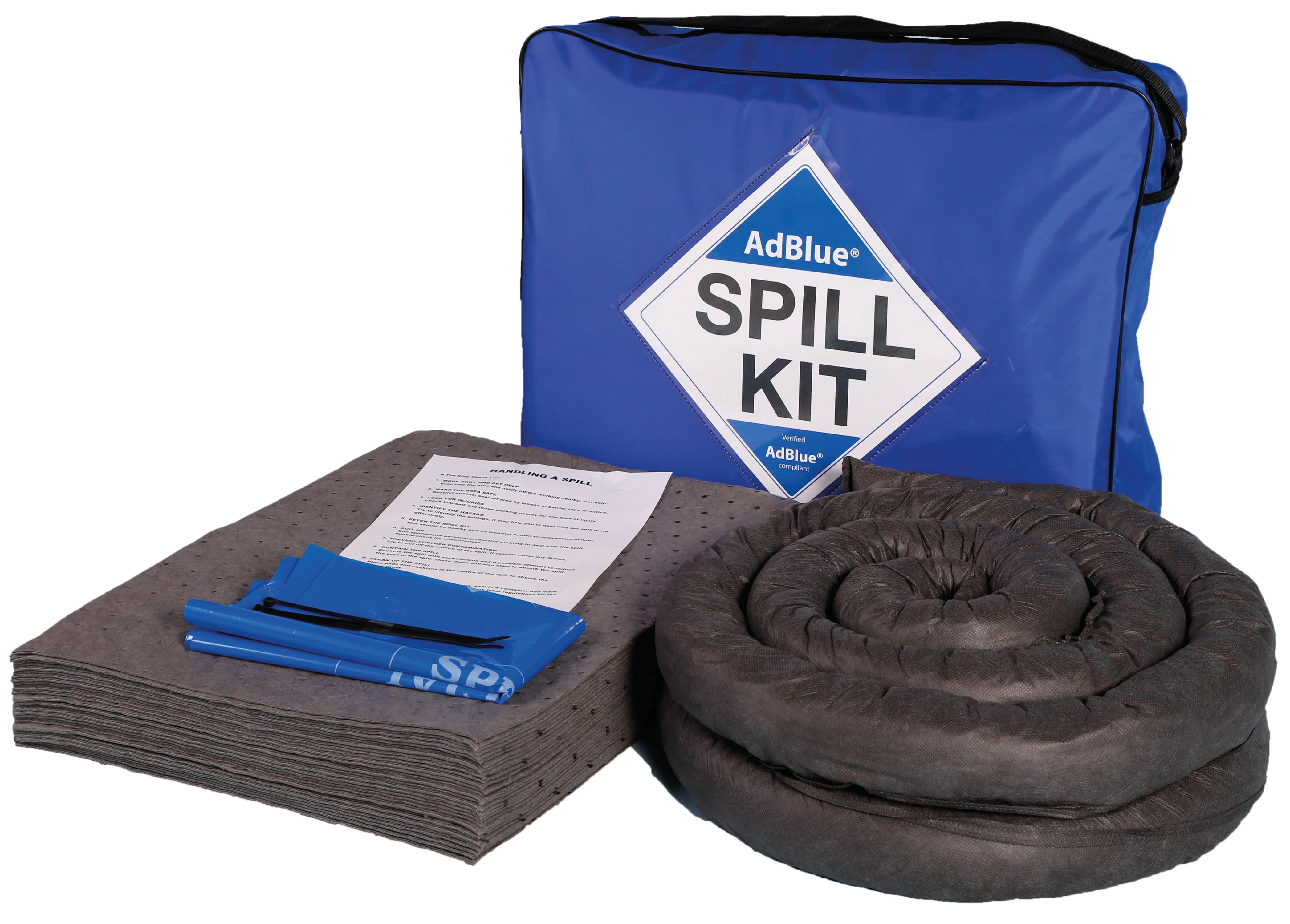 50 litre AdBlue spill kit in blue shoulder bag