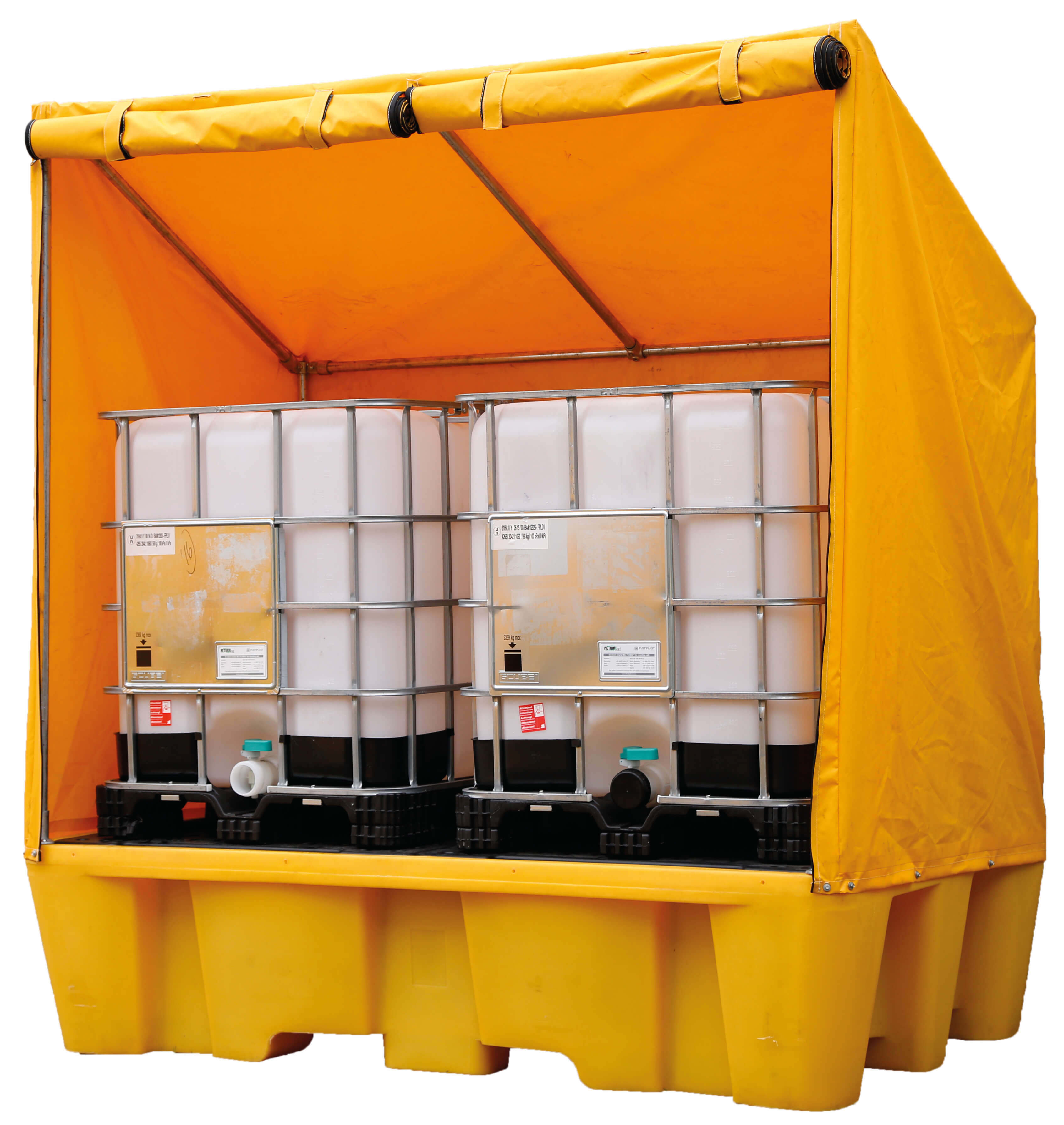 Double IBC Spill Pallet with Framed Cover