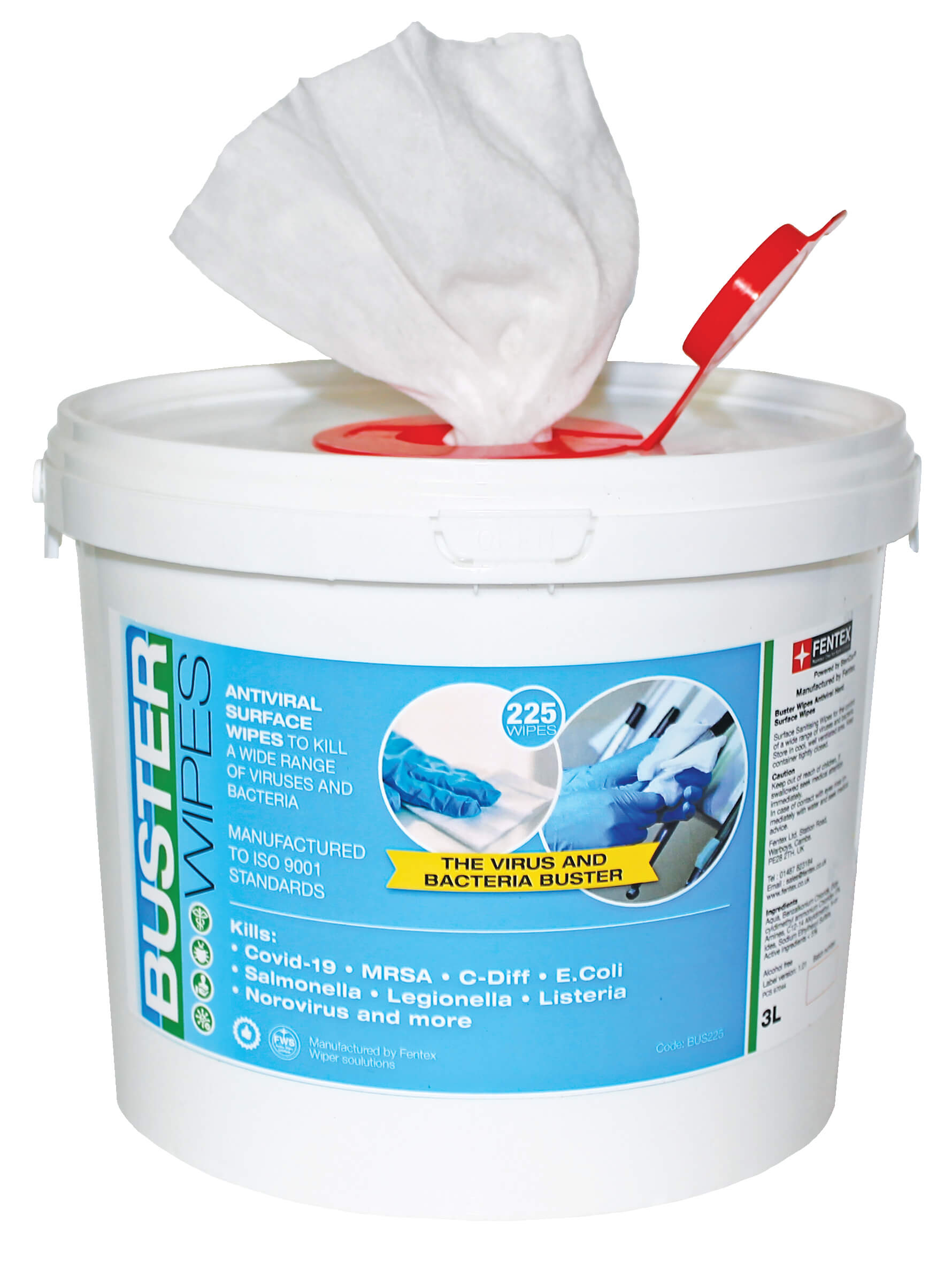 Case of 2 x 3litre tubs of 225 Buster Wipes powered by Sterizar