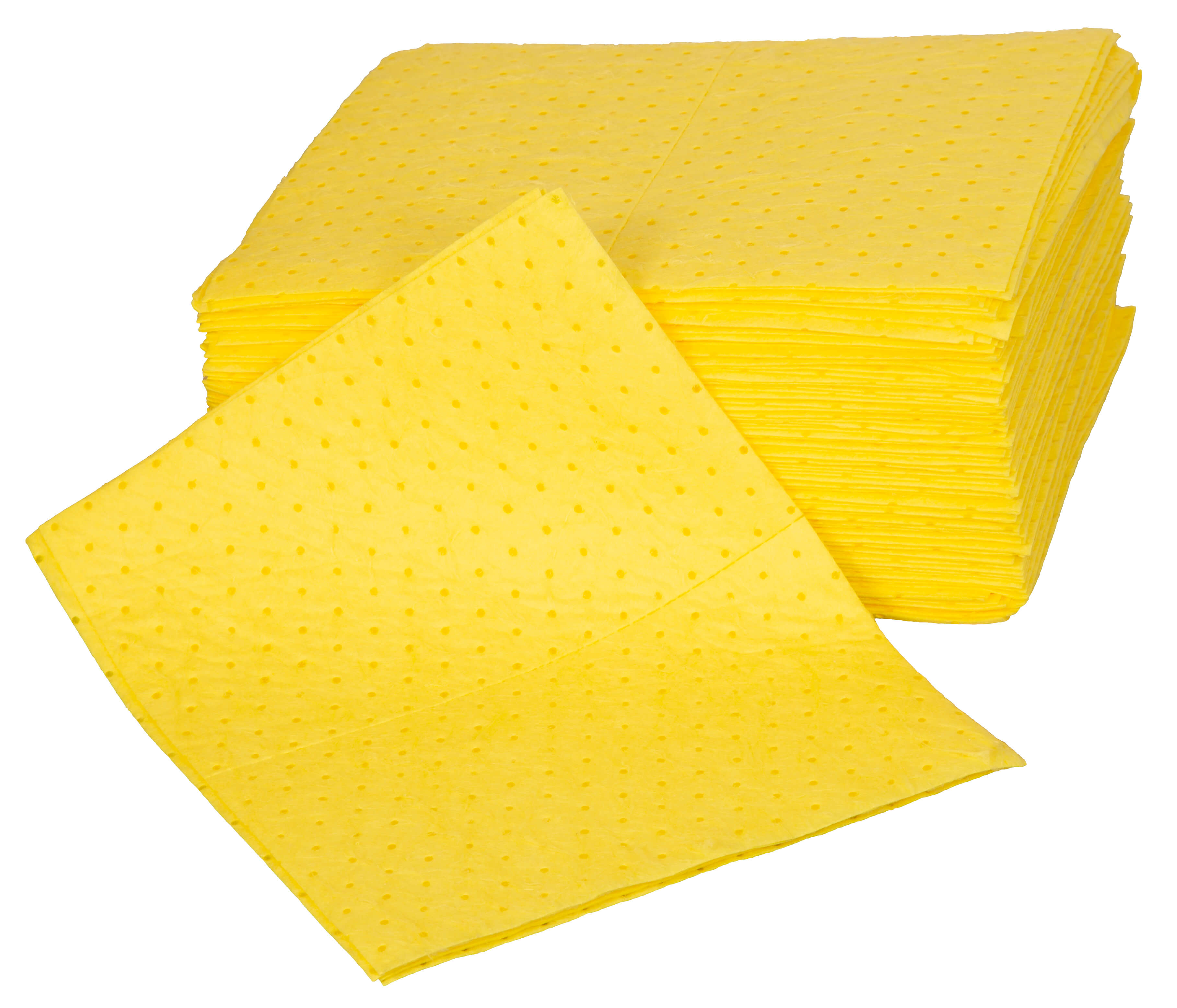 Medium Weight Chemical Absorbent Pads - Polywrapped, Pack of 100
