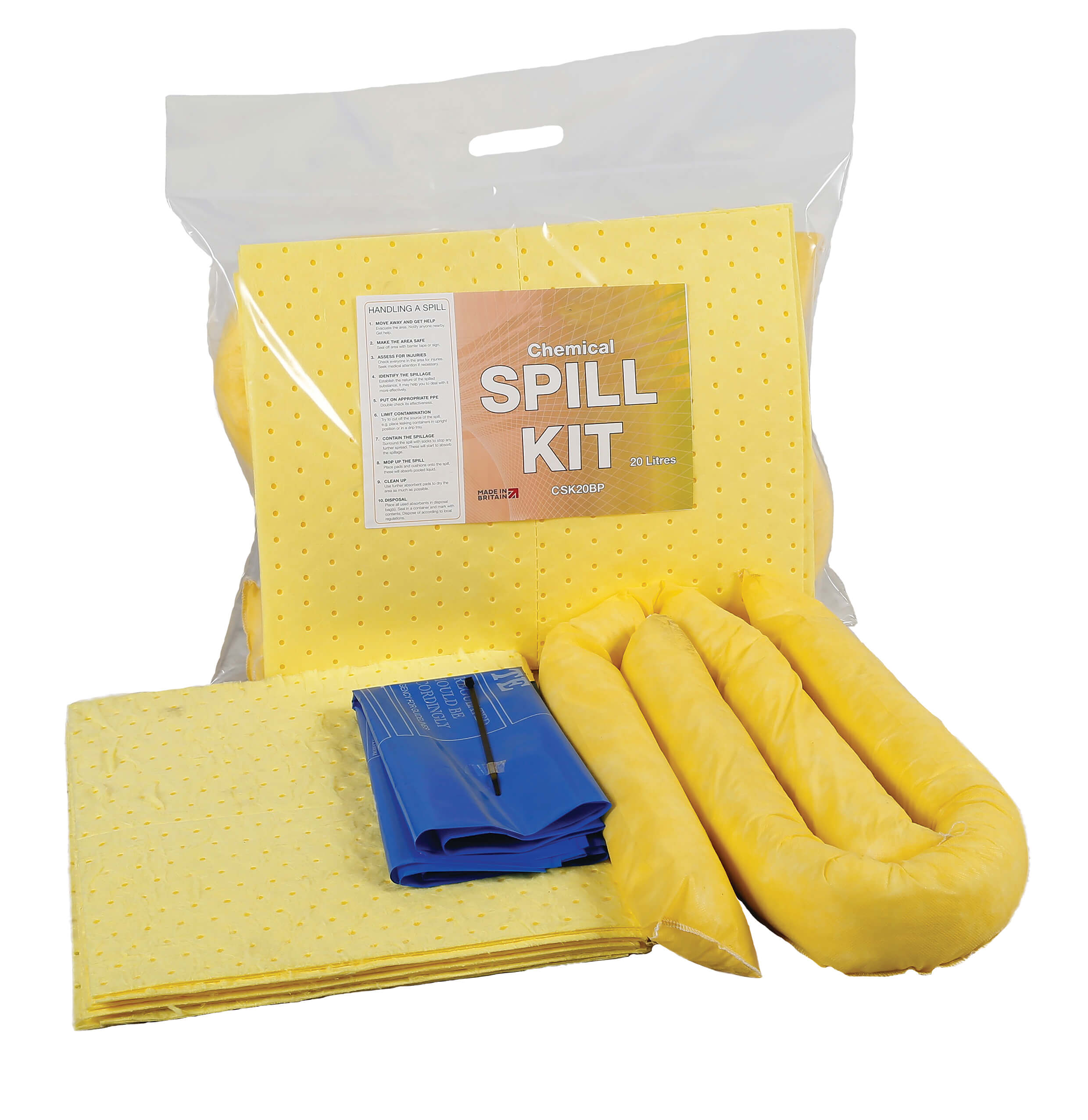 Chemical Spill Kit in sealed Break Pack
