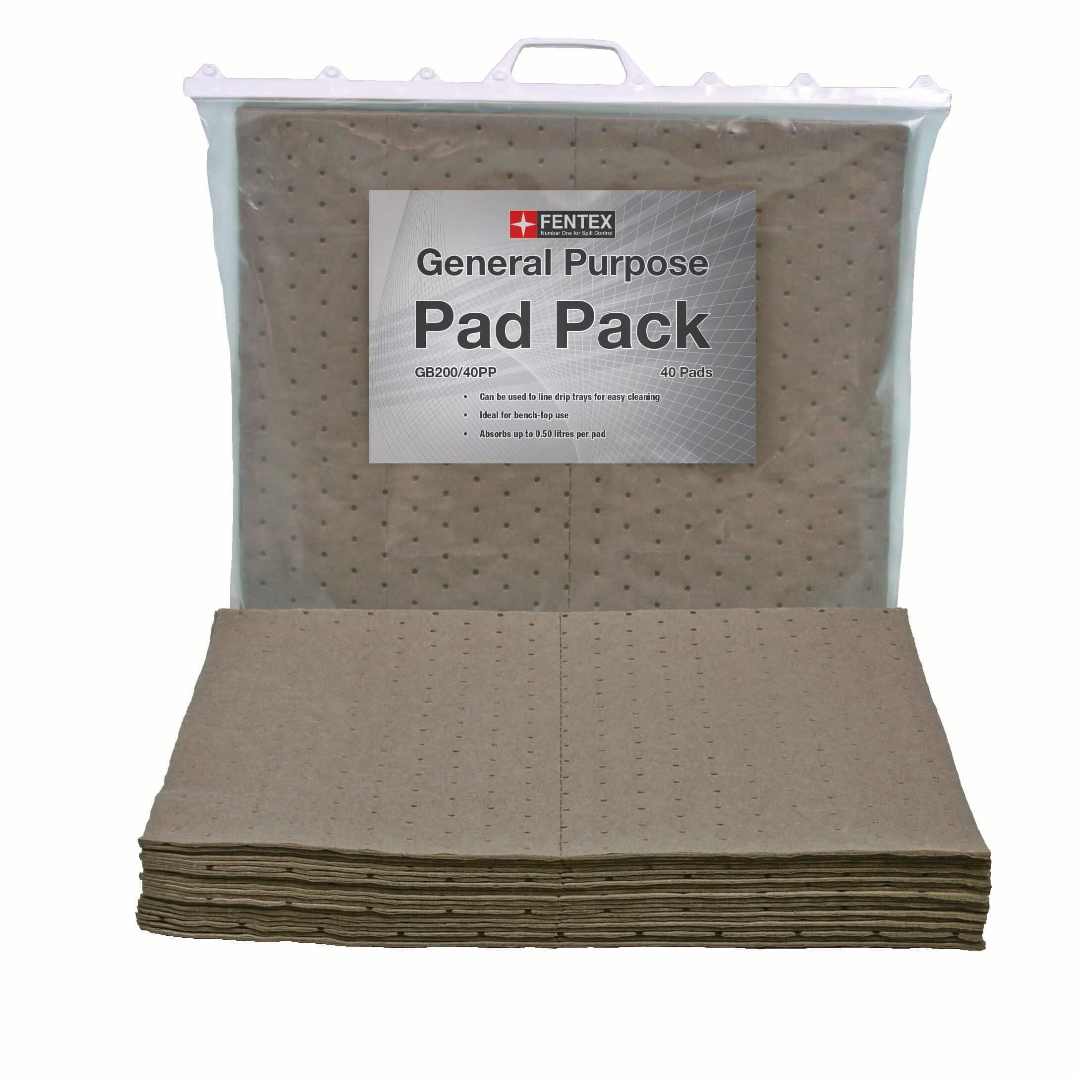 Single Weight General Purpose Absorbent Pads - Pack of 40