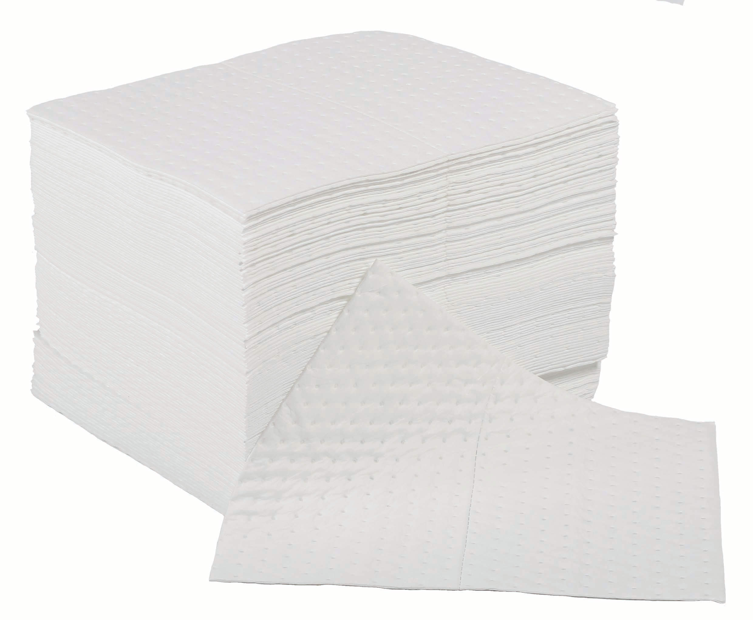 Single Weight Oil & Fuel Absorbent Pads - Polywrapped Pack of 200 