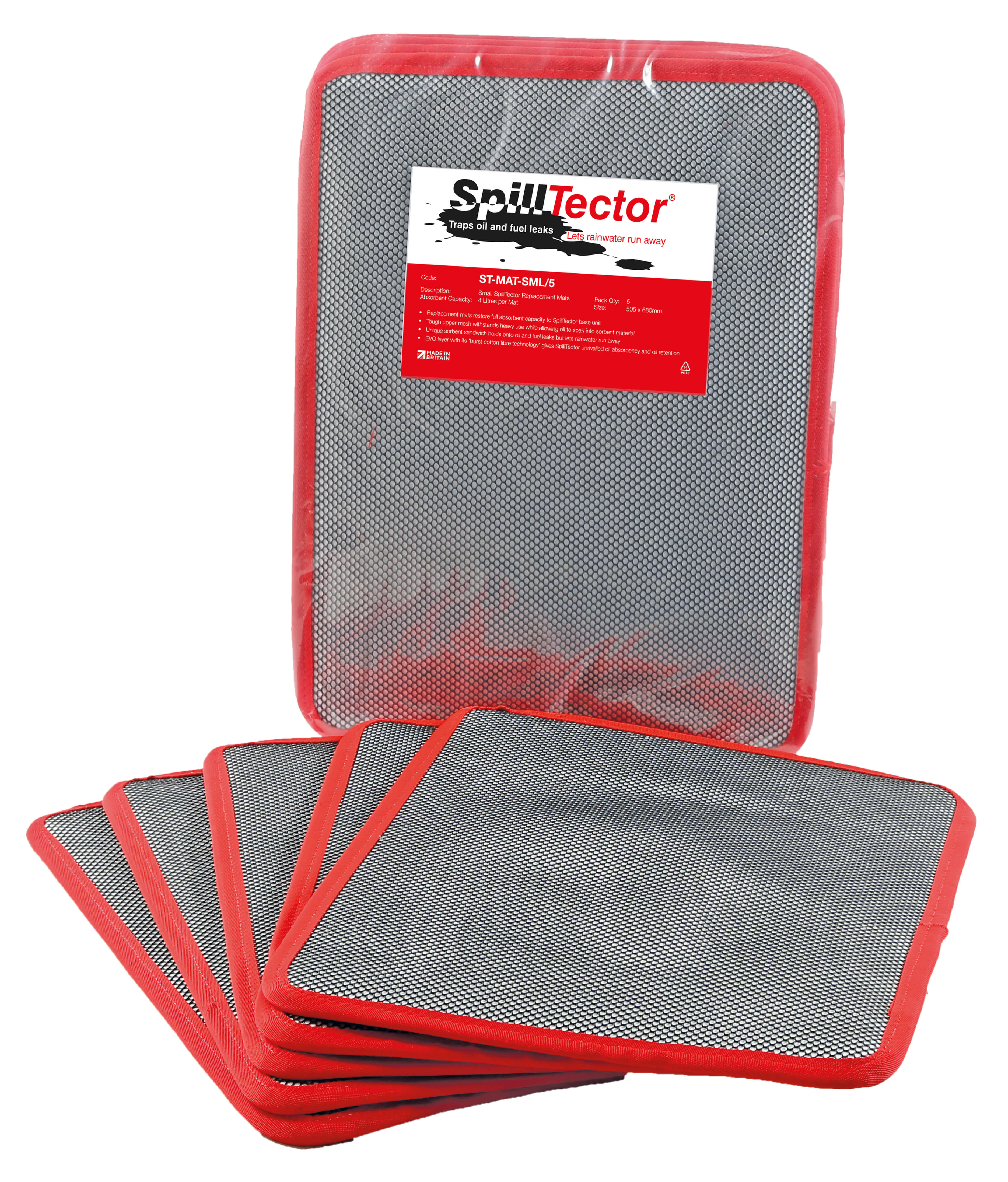 Pack of Five Small SpillTector Replacement Mats