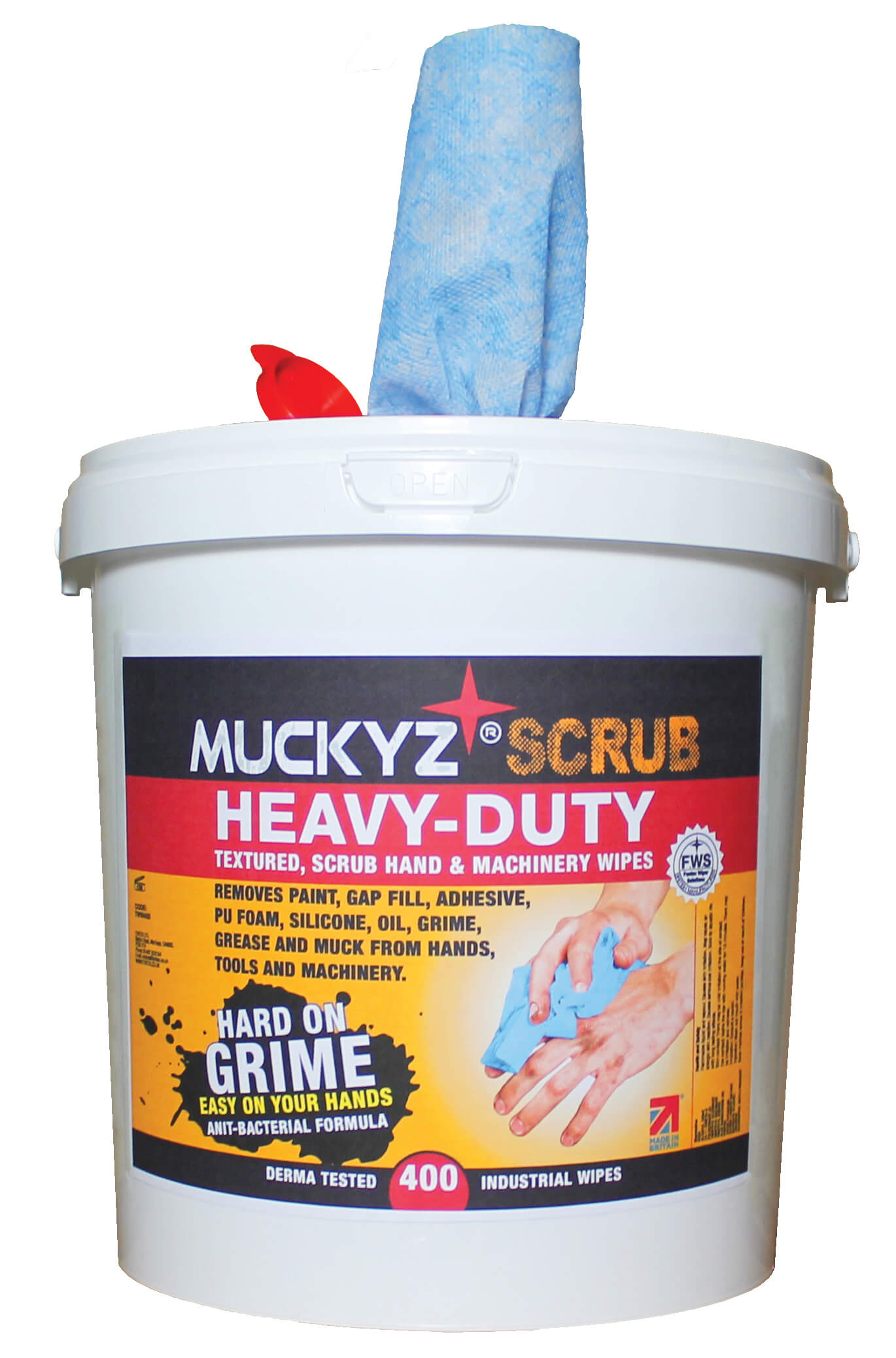 Tub of 400 XL (20cm x 20cm) Muckyz Scrub Wipes