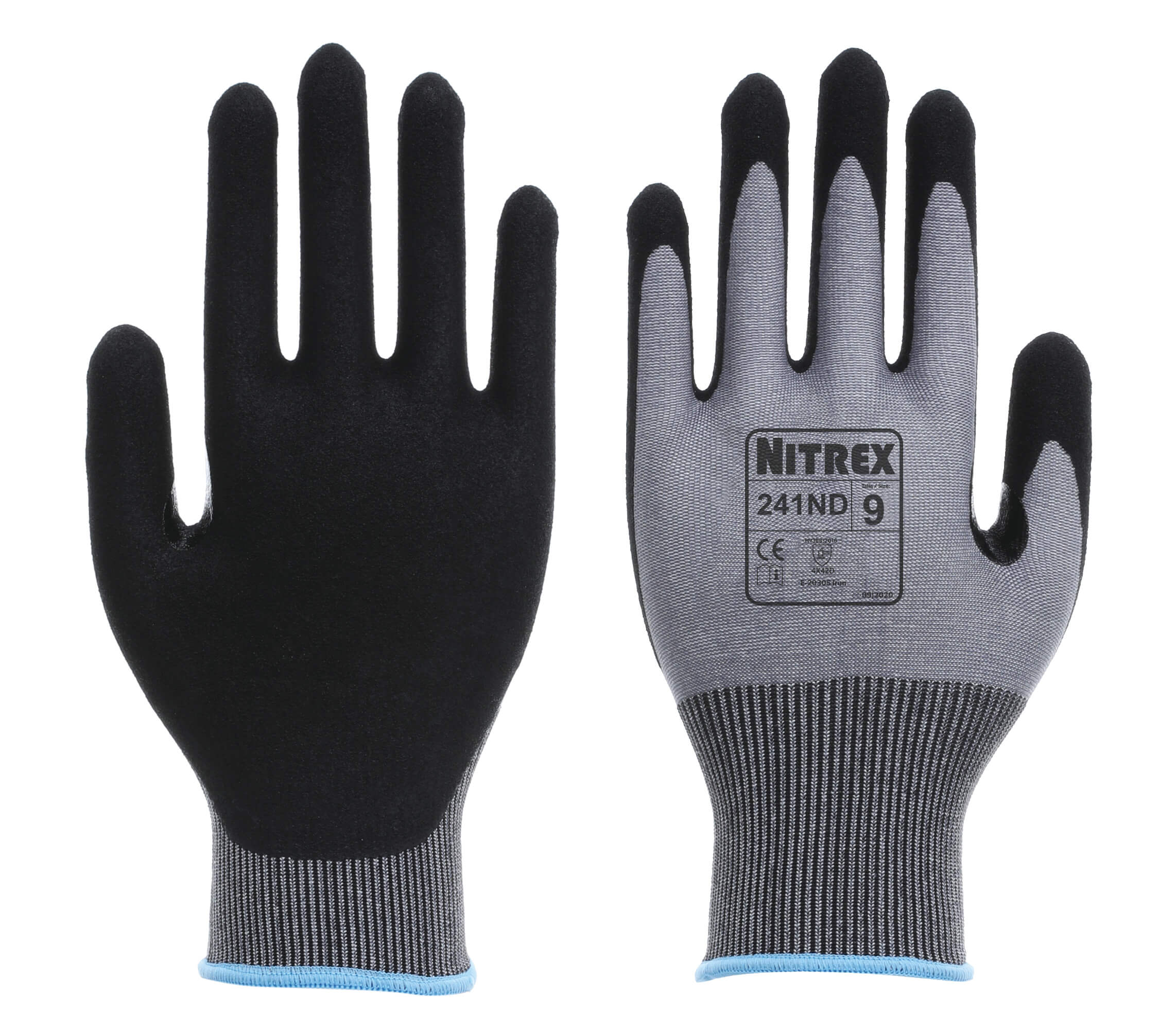 Nitrex 241ND - Sandy Nitrile Gloves - Level D Cut - Reinforced Thumb - Ultralight Duty - Size 7/Small