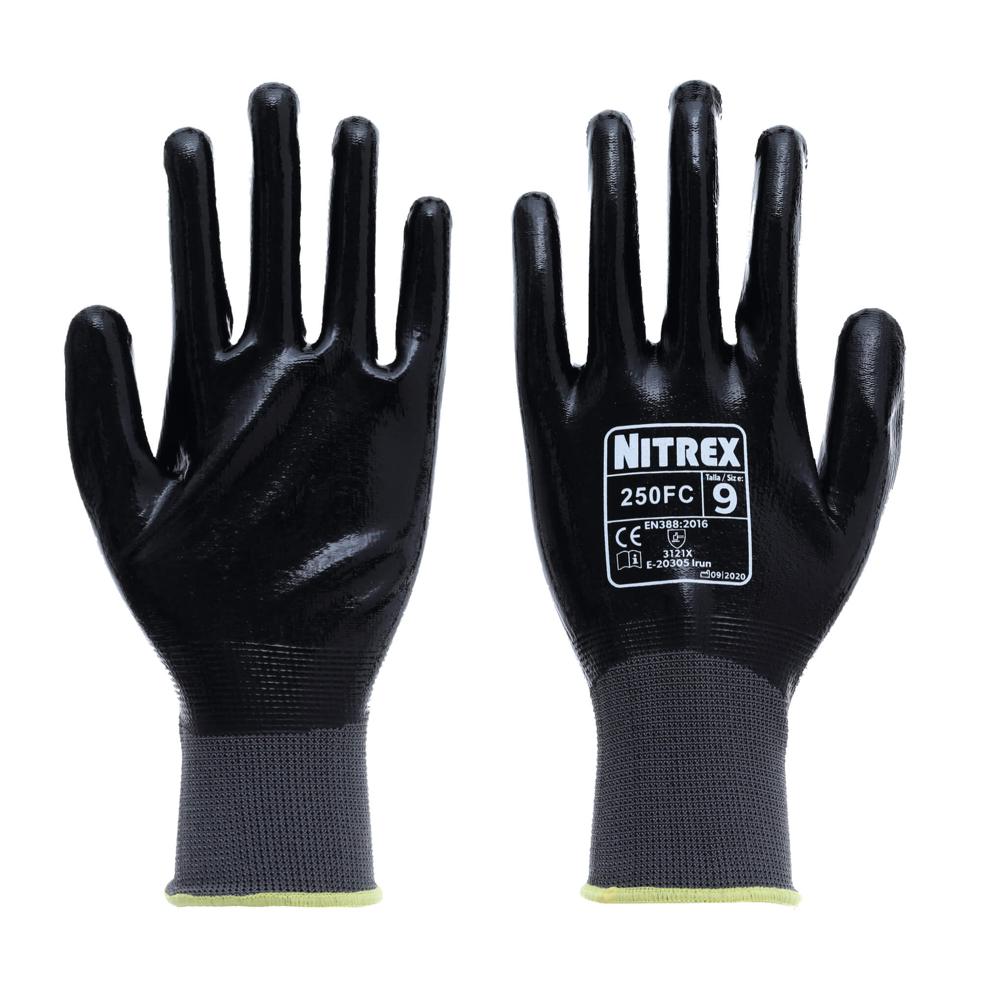 Nitrex 250FC - Grey Nitrile Fully Coated Glove - Size 6/XS 