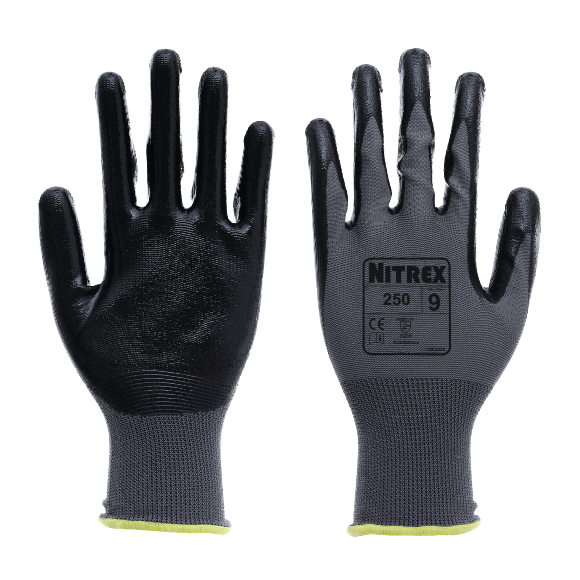 Nitrex 250 - Grey Nitrile Palm Coated Glove - Size 6/XS 