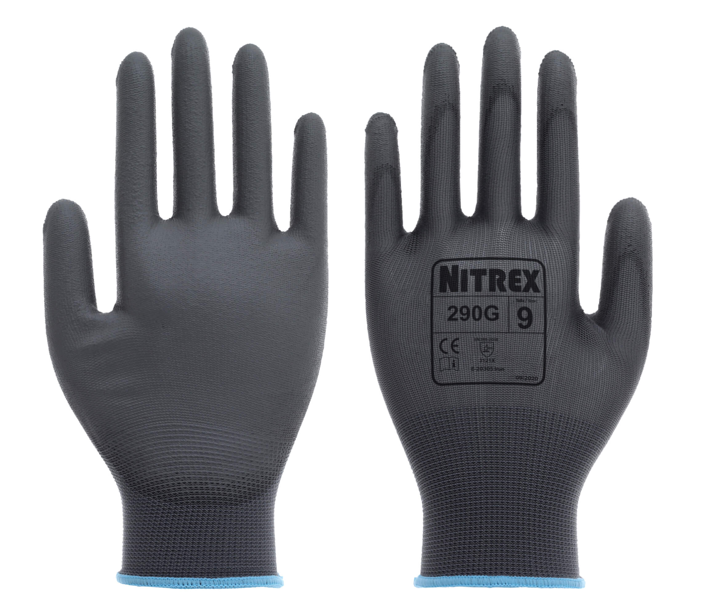 Nitrex 290 - Grey PU Palm Coated Glove - Size 6/XS 