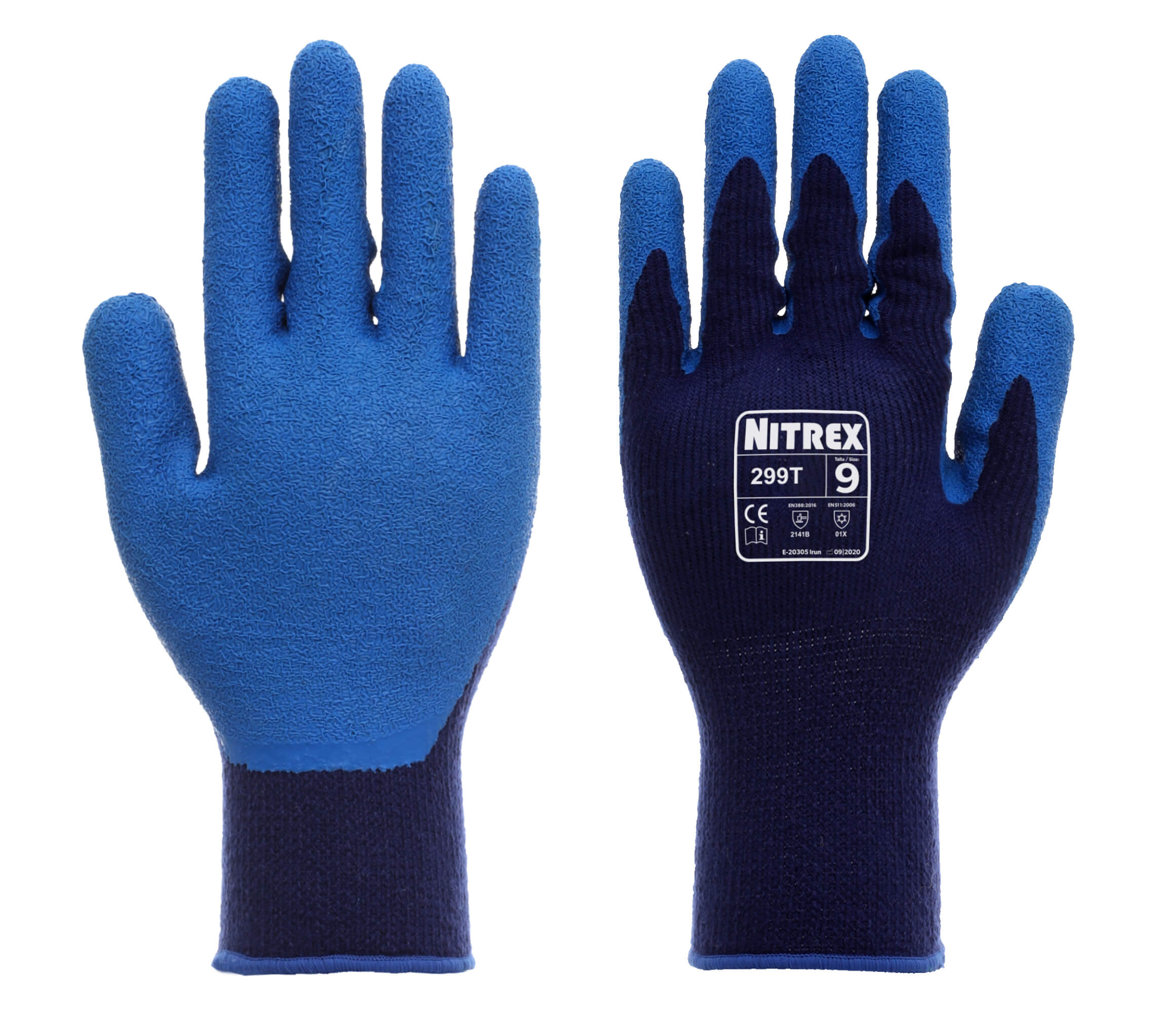 Nitrex 299T - Latex Coated Fleece Lined Work Gloves - Thermal for Extreme Cold - Secure Fit Wet & Dry Grip - Size 8/Medium