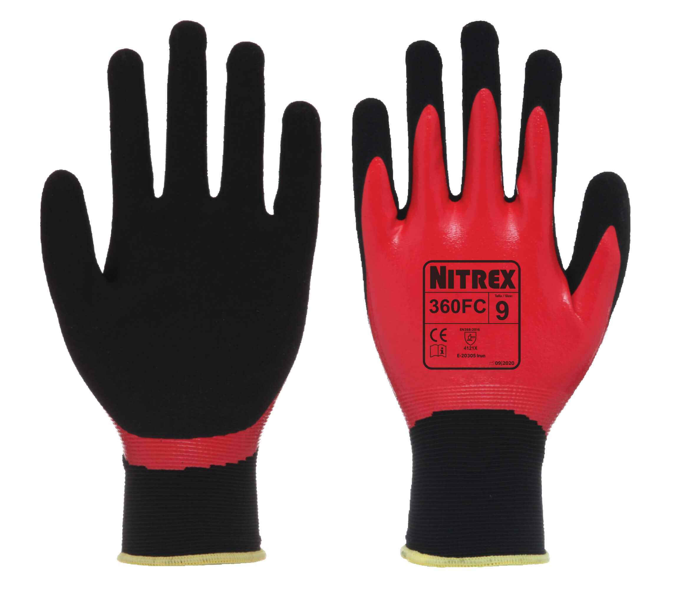 Nitrex 360FC - Sandy Nitrile Coated Seamless Gloves - Double Dipped - Size 10/XL